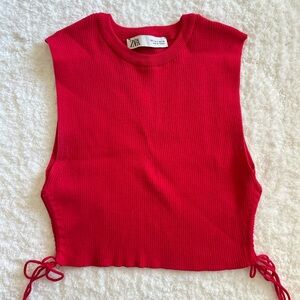 Zara Knit Crop Top with Side Ties